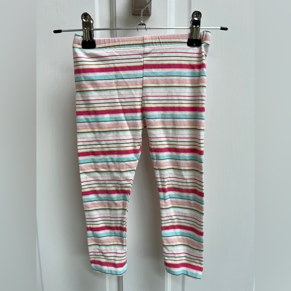 NWOT Okie Dokie 24M Blue and Pink Striped Stretch Leggings Pants